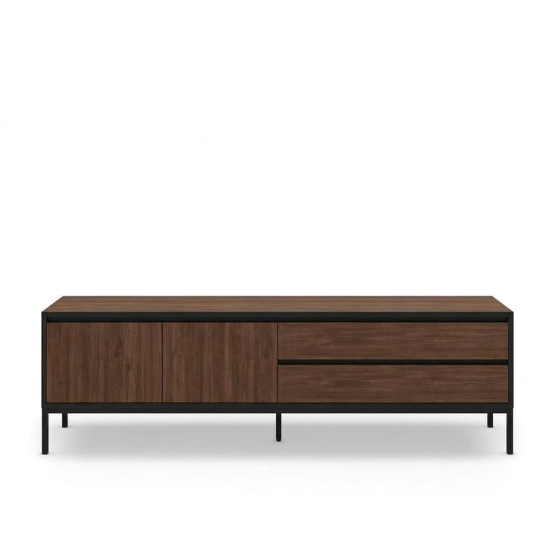 Velar TV-benk 180x55x40 cm - Milano Walnut, Wood Black, Black - Møbler - TV- & Mediamøbler - TV benk & mediabenk