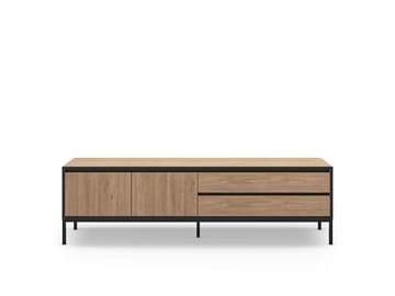 Velar TV-benk 180x55x40 cm - naturlig eik, tre svart, svart - Møbler - TV- & Mediamøbler - TV benk & mediabenk