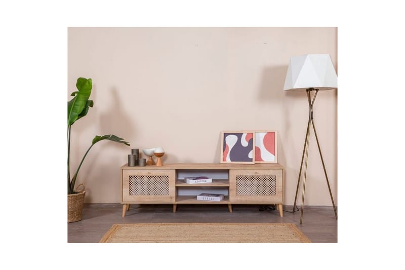 Velin TV-benk 55 cm - Mellomfarget tre - Møbler - TV- & Mediamøbler - TV benk & mediabenk