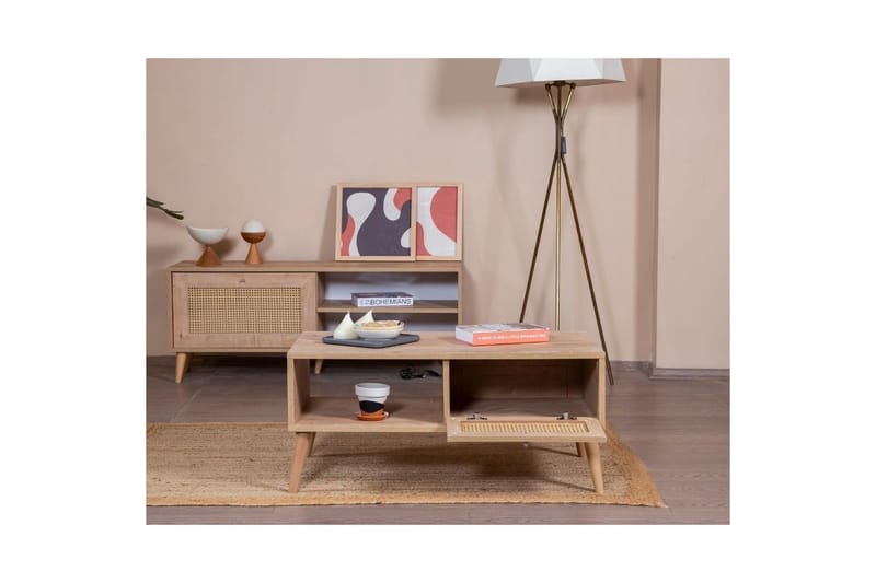 Velin TV-benk 55 cm - Mellomfarget tre - Møbler - TV- & Mediamøbler - TV benk & mediabenk