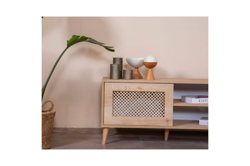 Velin TV-benk 55 cm - Mellomfarget tre - Møbler - TV- & Mediamøbler - TV benk & mediabenk