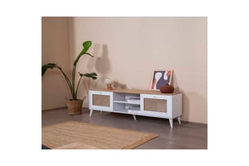 Velin TV-benk 55 cm - Mellomfarget tre/Hvit - Møbler - TV- & Mediamøbler - TV benk & mediabenk