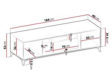 Vemdalen TV-benk 184 cm - brun - Møbler - TV- & Mediamøbler - TV benk & mediabenk
