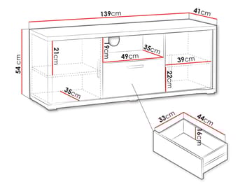 Veyricus TV-benk 139 cm - Møbler - TV- & Mediamøbler - TV-skap