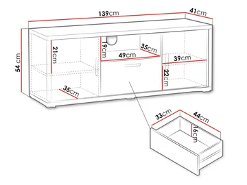Veyricus TV-benk 139 cm - Møbler - TV- & Mediamøbler - TV-skap