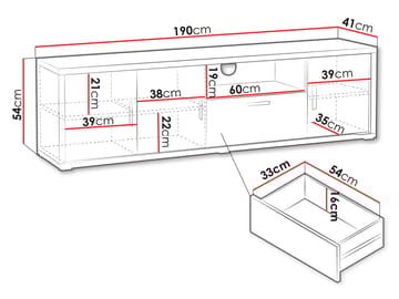 Veyricus TV-benk 190 cm - Møbler - TV- & Mediamøbler - TV-skap