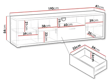 Veyricus TV-benk 190 cm - Møbler - TV- & Mediamøbler - TV-skap