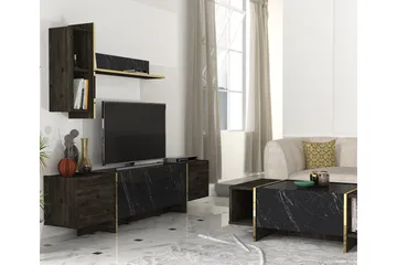 Veyron TV-benk 103,8 cm - Svart/Gull - Møbler - TV- & Mediamøbler - TV benk & mediabenk