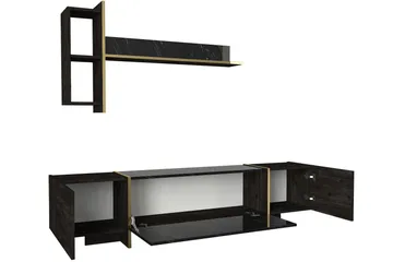 Veyron TV-benk 103,8 cm - Svart/Gull - Møbler - TV- & Mediamøbler - TV benk & mediabenk