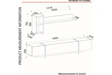 Veyron TV-benk 103,8 cm - Svart/Gull - Møbler - TV- & Mediamøbler - TV benk & mediabenk