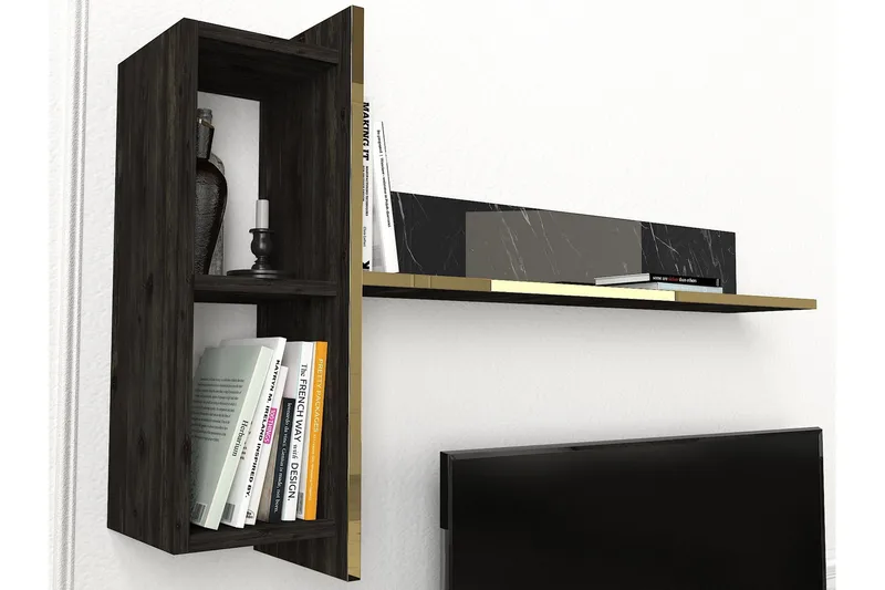 Veyron TV-benk 103,8 cm - Svart/Gull - Møbler - TV- & Mediamøbler - TV benk & mediabenk