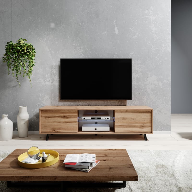 Vipan TV-benk 140 cm - Eik - Møbler - TV- & Mediamøbler - TV benk & mediabenk