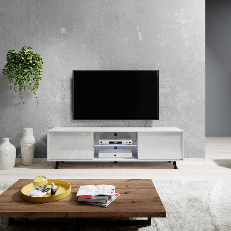 Vipan TV-benk 140 cm - Hvit - Møbler - TV- & Mediamøbler - TV benk & mediabenk