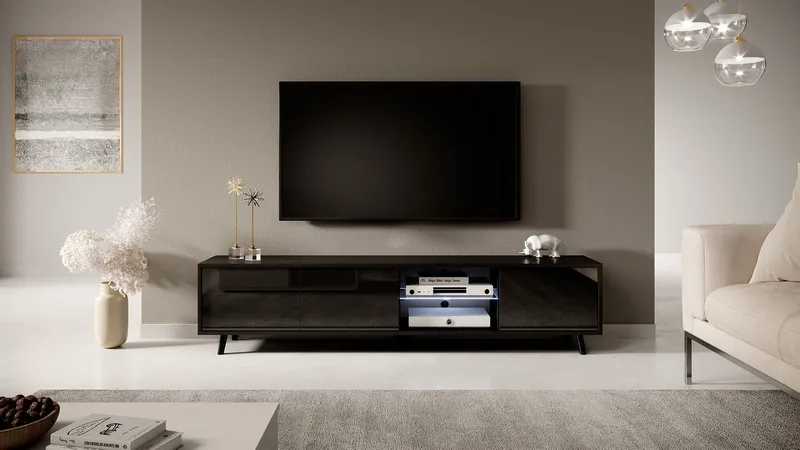 Vipan TV-benk 175 cm - Svart - Møbler - TV- & Mediamøbler - TV benk & mediabenk