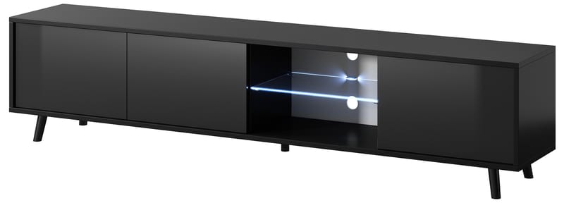 Vipan TV-benk 175 cm - Svart - Møbler - TV- & Mediamøbler - TV benk & mediabenk