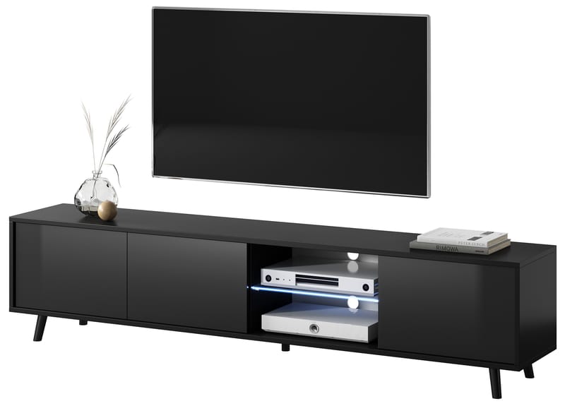 Vipan TV-benk 175 cm - Svart - Møbler - TV- & Mediamøbler - TV benk & mediabenk