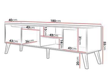 Virello TV-benk 180 cm - brun - Møbler - TV- & Mediamøbler - TV benk & mediabenk