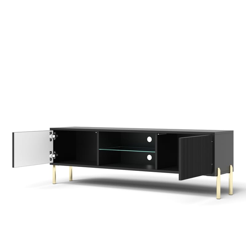 Virmani TV-benk 135 cm - Svart - Møbler - TV- & Mediamøbler - TV benk & mediabenk