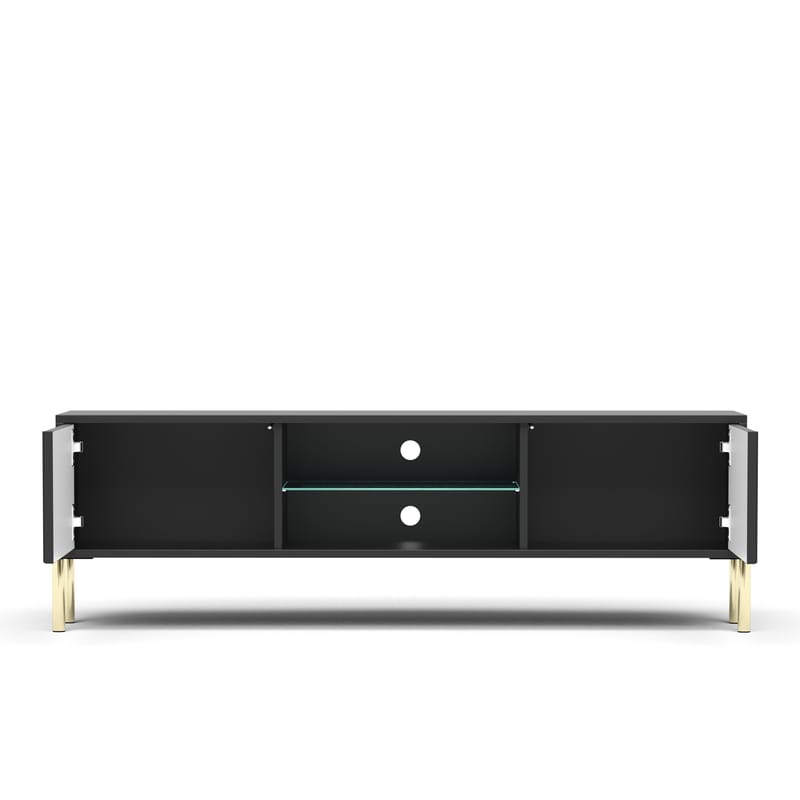 Virmani TV-benk 135 cm - Svart - Møbler - TV- & Mediamøbler - TV benk & mediabenk