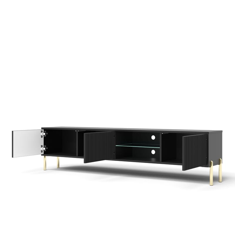 Virmani TV-benk 175 cm - Svart - Møbler - TV- & Mediamøbler - TV benk & mediabenk