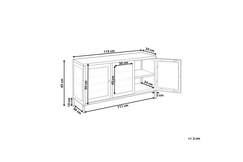 Vitrine Newport Hvit - Hvit - Oppbevaring - Skap - Vitrineskap