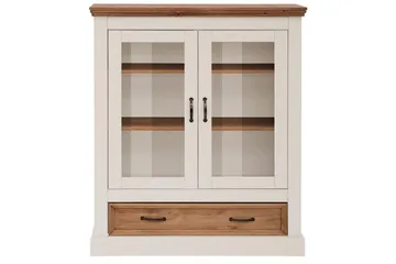 Vitrine Selma Hvit/Beis/Voks - Hvit/Beis/Voks - Oppbevaring - Skap - Vitrineskap