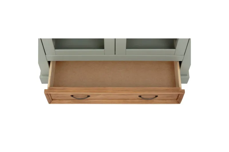 Vitrine Selma Salviegrønn/Beis/Voks - Salviegrønn/Beis/Voks - Oppbevaring - Skap - Vitrineskap