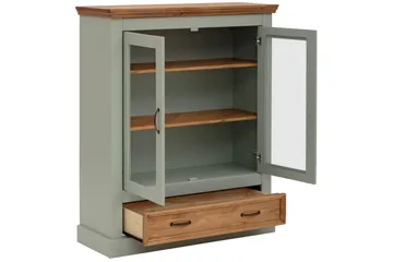 Vitrine Selma Salviegrønn/Beis/Voks - Salviegrønn/Beis/Voks - Oppbevaring - Skap - Vitrineskap