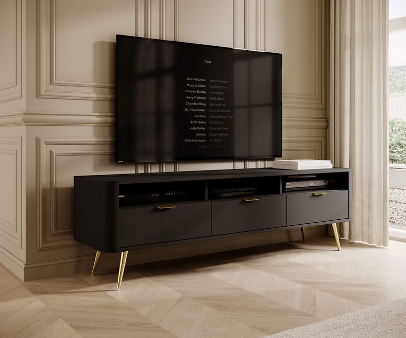 Walia TV-benk 162 cm - Svart - Møbler - TV- & Mediamøbler - TV benk & mediabenk