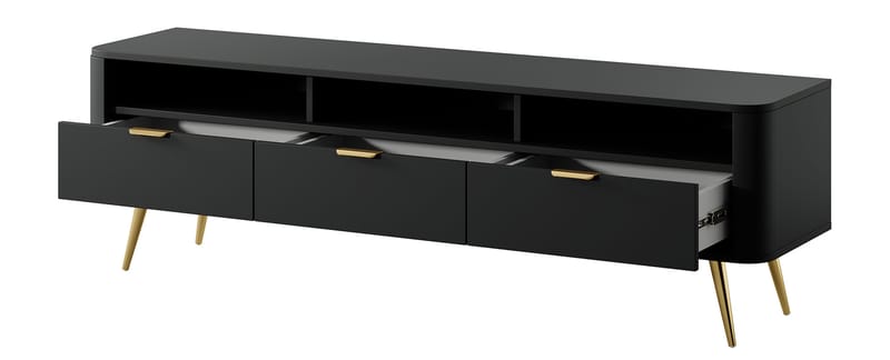 Walia TV-benk 162 cm - Svart - Møbler - TV- & Mediamøbler - TV benk & mediabenk