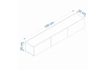 West Tv-benk 150 cm - Hvit/Brun - Møbler - TV- & Mediamøbler - TV benk & mediabenk