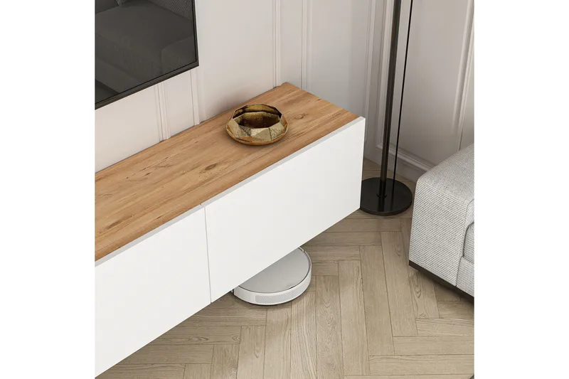 West Tv-benk 150 cm - Hvit/Brun - Møbler - TV- & Mediamøbler - TV benk & mediabenk