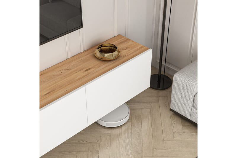 West Tv-benk 150 cm - Hvit/Brun - Møbler - TV- & Mediamøbler - TV benk & mediabenk
