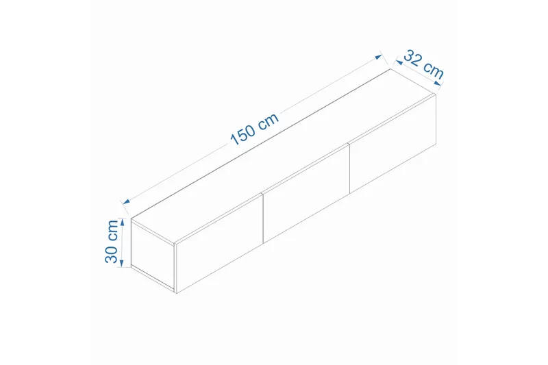 West Tv-benk 150 cm - Valnøtt - Møbler - TV- & Mediamøbler - TV benk & mediabenk