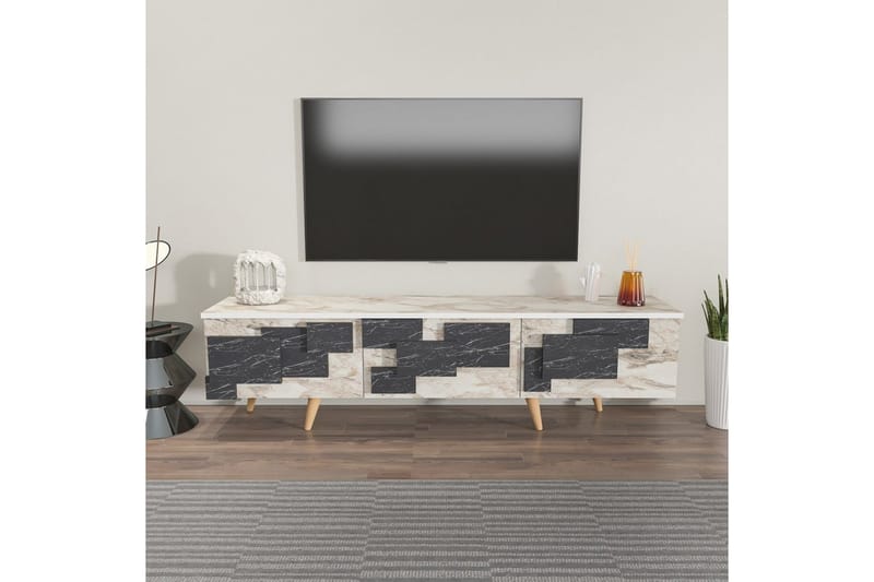 Xamira TV-benk 160 cm - Hvit - Møbler - TV- & Mediamøbler - TV benk & mediabenk