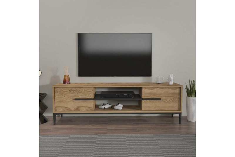 Yemisen TV-benk 120 cm - Brun/Svart - Møbler - TV- & Mediamøbler - TV benk & mediabenk
