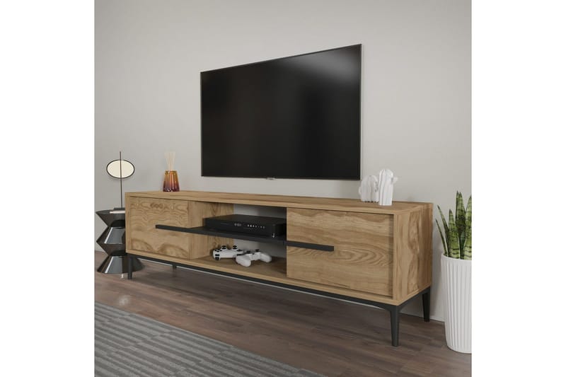 Yemisen TV-benk 120 cm - Brun/Svart - Møbler - TV- & Mediamøbler - TV benk & mediabenk