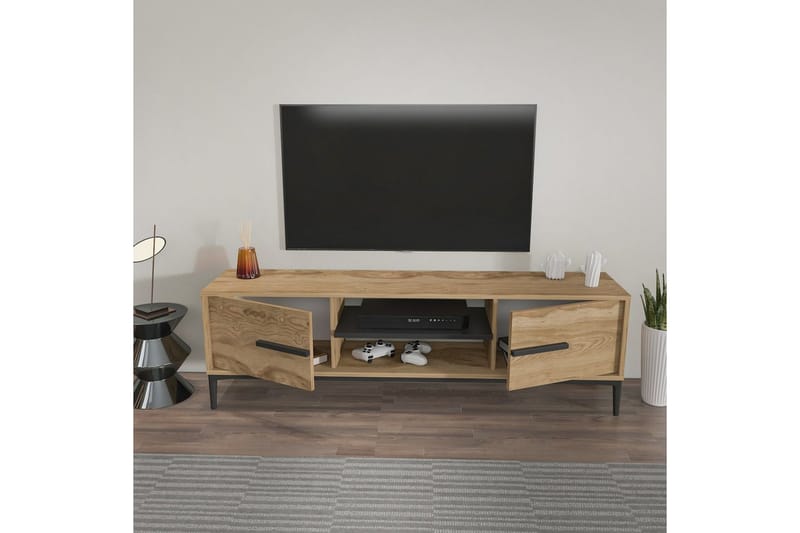 Yemisen TV-benk 120 cm - Brun/Svart - Møbler - TV- & Mediamøbler - TV benk & mediabenk