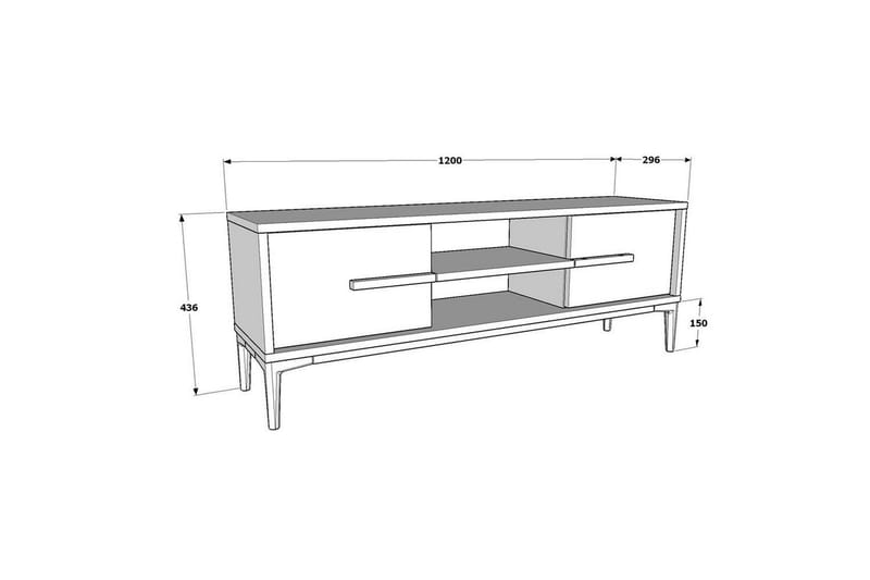 Yemisen TV-benk 120 cm - Brun/Svart - Møbler - TV- & Mediamøbler - TV benk & mediabenk