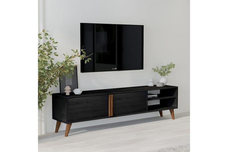 Ythmere TV-benk 160 cm - Svart - Møbler - TV- & Mediamøbler - TV benk & mediabenk