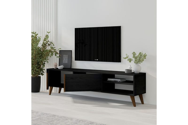 Ythmere TV-benk 160 cm - Svart - Møbler - TV- & Mediamøbler - TV benk & mediabenk