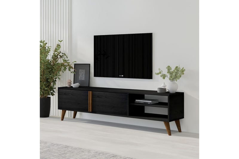 Ythmere TV-benk 160 cm - Svart - Møbler - TV- & Mediamøbler - TV benk & mediabenk