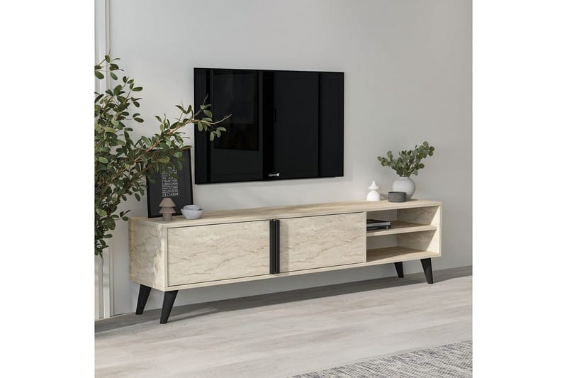 Ythmere TV-benk 160 cm - Taupe - Møbler - TV- & Mediamøbler - TV benk & mediabenk