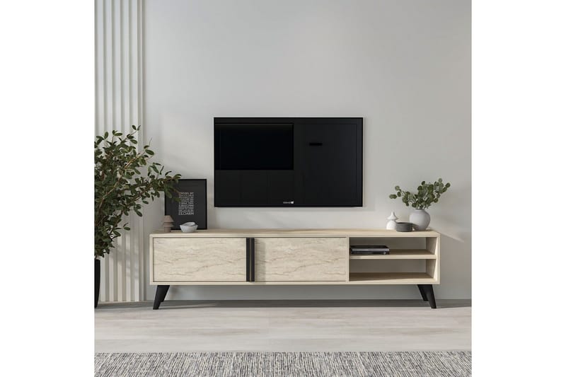 Ythmere TV-benk 160 cm - Taupe - Møbler - TV- & Mediamøbler - TV benk & mediabenk
