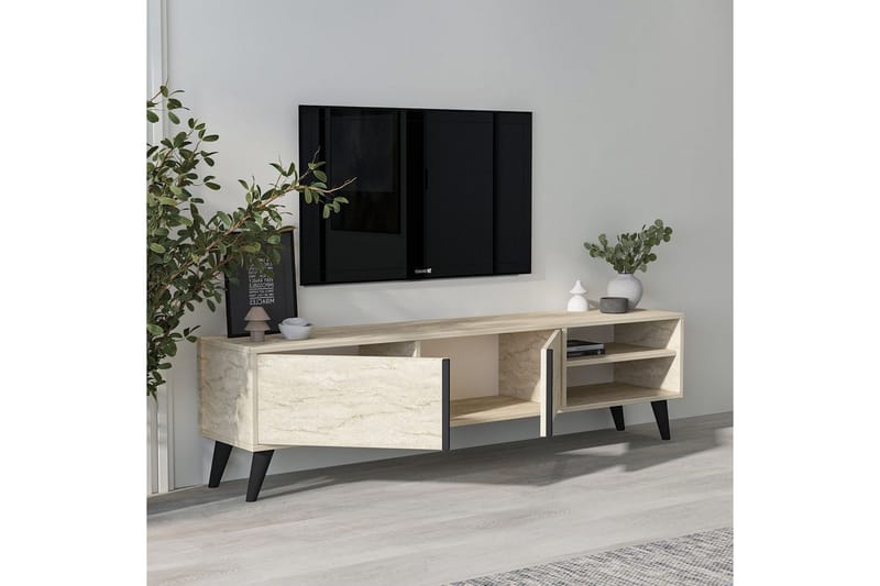 Ythmere TV-benk 160 cm - Taupe - Møbler - TV- & Mediamøbler - TV benk & mediabenk