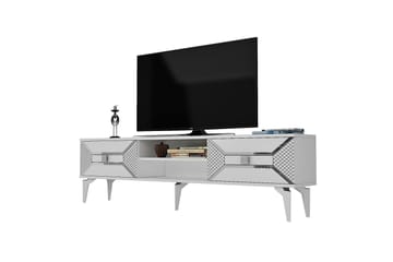 Yumedi TV-benk 150 cm - Hvit/Sølv - Møbler - TV- & Mediamøbler - TV benk & mediabenk