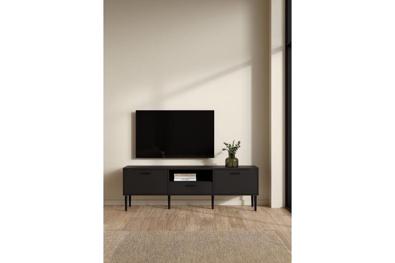 Yumi TV-benk 177 cm - Svart - Møbler - TV- & Mediamøbler - TV benk & mediabenk