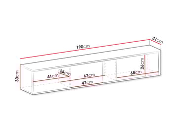 Zalricus Tv-skåp 190 cm - Beige - Møbler - TV- & Mediamøbler - TV-skap
