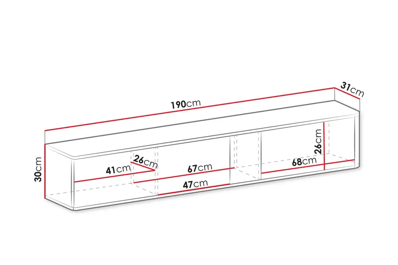 Zalricus Tv-skåp 190 cm - Beige - Møbler - TV- & Mediamøbler - TV-skap