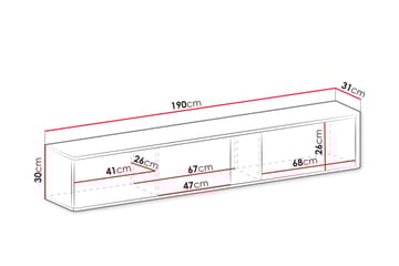 Zalricus Tv-skåp 190 cm - Beige - Møbler - TV- & Mediamøbler - TV-skap